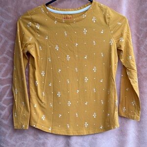 Girls Size 10/12 Mustard Floral Shirt